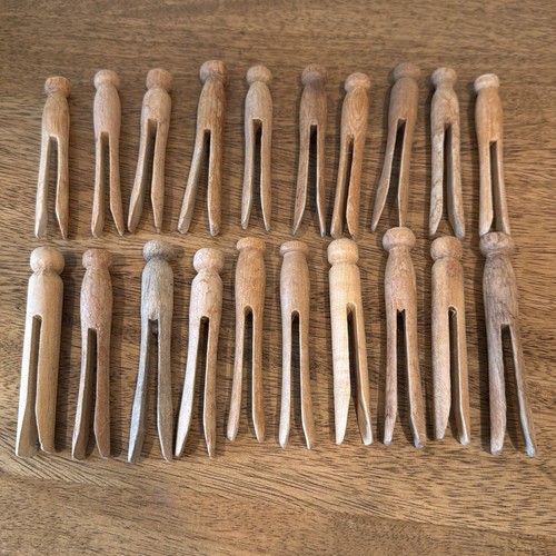 Vtg wooden clothes - wooden,