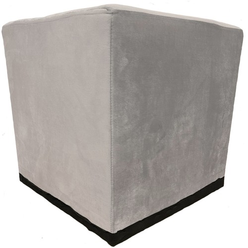 Defective grey velvet pouffe - grey,
