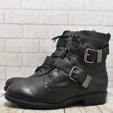 Womens Schuh Black Leather Zip