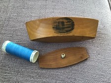 Mauchline Transfer Ware Boat Shape.Go To Bed/Cotton Holder.LOCHGOIL. 5”.