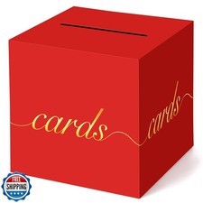 Red Card Box Gold Foil Wedding