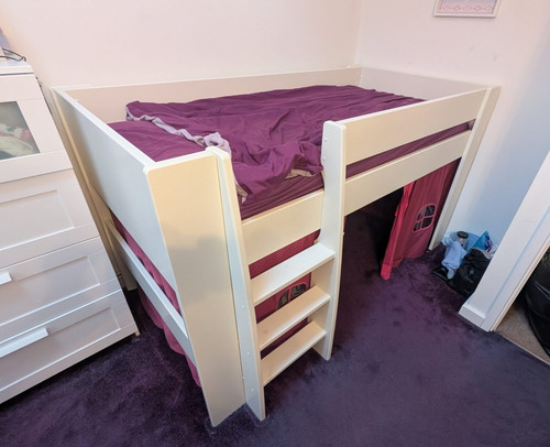 Single wooden mid - single, bed