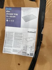 GoodHome Limski Slim Shower Tray 120x90cm White Resin – New Other