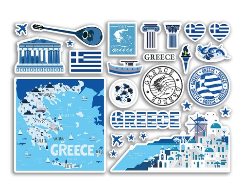 Sticker sheet greece vinyl - a5,