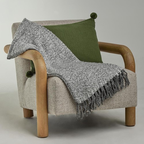 Mirador herringbone throw - throw, grey