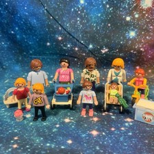 PLAYMOBIL PEOPLE FIGURE BUNDLE FAMILY PREGNANT MUM DAD BABY CHILDREN JOB LOT