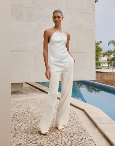 Zara cream straight leg - zara,