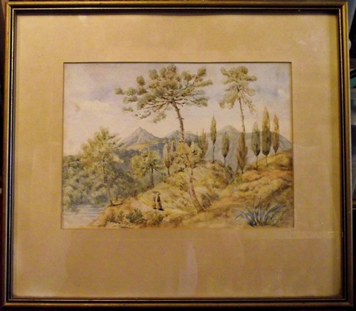 Italian scene watercolour - italian,