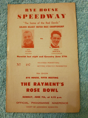 Rye house speedway programme - rye,
