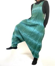 Tie Dye Drop Crotch Dungarees Striped Overalls Romper Jumpsuit Boho Harem Pants