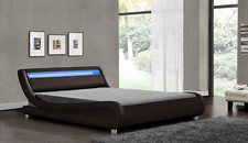 Faux leather bed double king - faux,