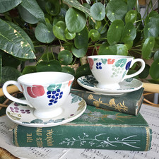 Royal Winton Toscana Breakfast Jumbo Tea Cup & Saucer X 2 Spongeware Cottagecore