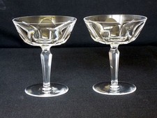 2 x Waterford Crystal Sheila Champagne Tall  Coupes Saucers 1 has minute dink