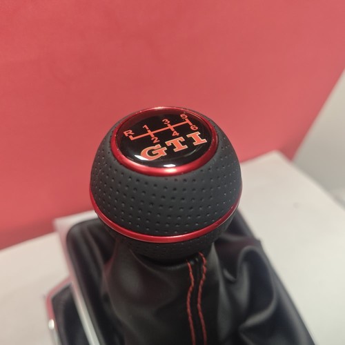 Red leather 6sp shift - leather,