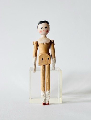 Vintage wooden peg doll - ,
