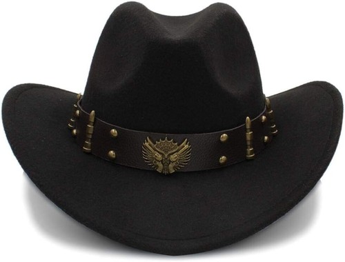 Black western cowboy cowgirl - black,
