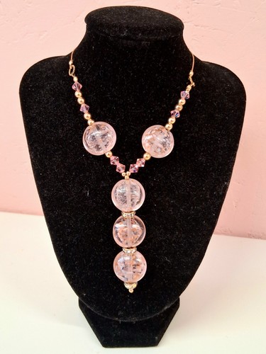 Vtg murano venetian - pink, gold