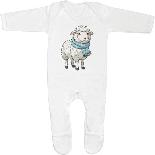 Sheep with scarf baby - baby, romper