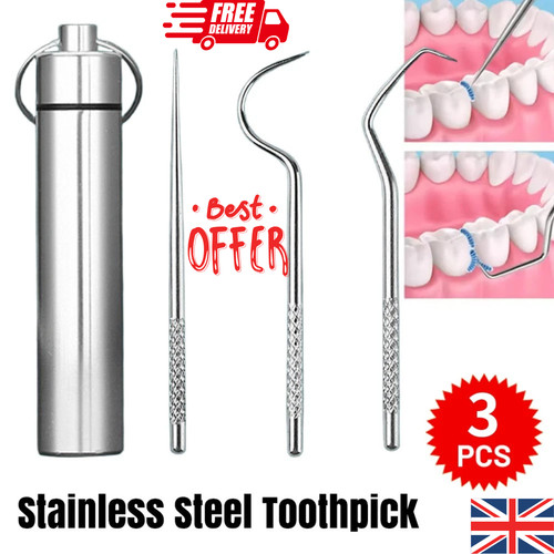 3pcs toothpick set metal - set,