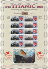 GB 2008 Business Smiler Sheet BC-140 96th Anniv Sinking Titanic #31/600 Mint MNH