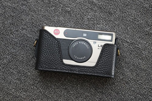 Real leather half camera case - leather,