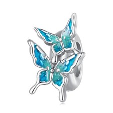 Butterfly Spacer Charm Bead Turquoise Stopper Genuine 925 Sterling Silver 💖