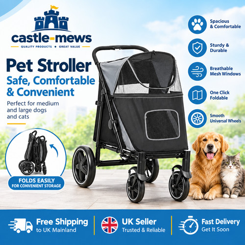 Pawhut wheel dog stroller - pawhut, 4