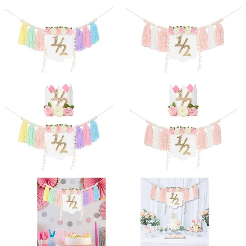 Half birthday highchair banner - half,