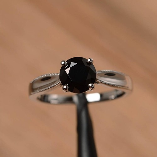2ct round black diamond - round,