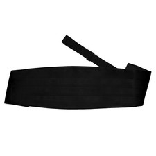 Black Mens Cummerbund Satin