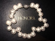 HONORA *RARE* HIGH LUSTRE CULTURED FRESHWATER PEARL MAGNETIC CLASP BRACELET  QVC