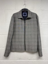 Fisk Of Oslo Black And White Check Zip Up Lightweight Jacket Size 42”R PT