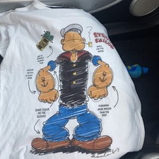 Koala Bay Black T Shirt UK Size Medium Short Sleeve popeye the sailor man rare