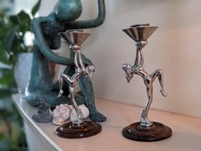 Art Deco candlesticks naked