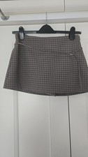 Zara Black Grey Check MINI skort Suze Large