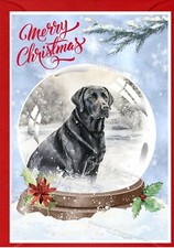 Labrador Retriever Black Dog Christmas Card (4"x 6") (Blank inside) by Starprint