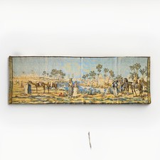 Long Tapestry Canvas Woven Vintage 1950's Oasis Arab scene 144 x 49 cm
