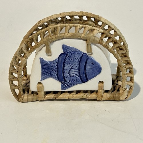 Rattan ceramic fish - ceramic,