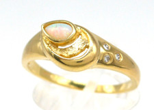 Opal Diamond Gold Ring in 585