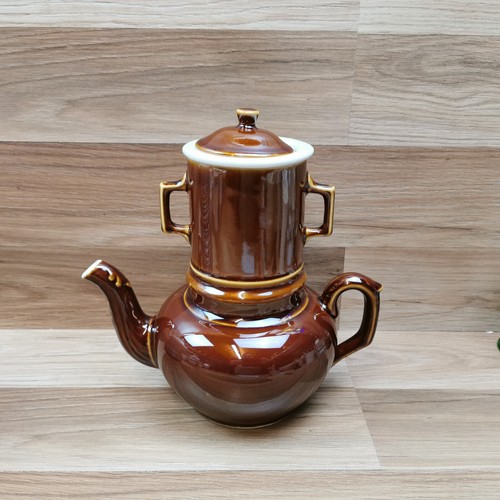 Vintage brown glazed pottery - glazed,