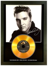 ELVIS PRESLEY *ADD YOUR PERSONAL MESSAGE* SIGNED GOLD DISC COLLECTABLE GIFT mk4