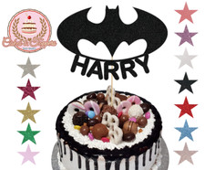Batman Logo Black Glitter Cake