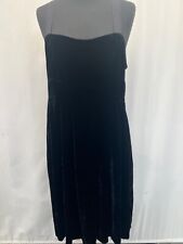 Kew Black Velvet Ribbon Strap Dress Size 14 Viscose Silk