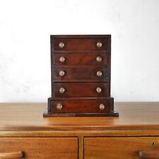 Antique Victorian Mahogany Table Top Bank 5 Drawers Colletors Drawers #102628