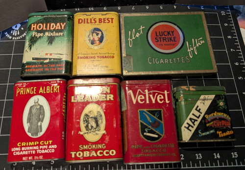Vintage tobacco tin lot - tin, 7
