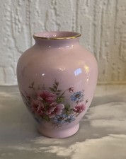 Leander 1946 China of Bohemia RGK Pink Vase Floral Roses Design 7cm Small 