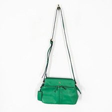 Ashwood Leather Large Double Pocket Leather Crossbody Bag Bright Green NEW