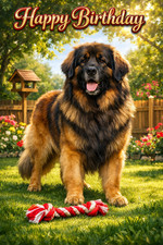 Leonberger Birthday Card -