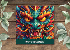DRA 016 Dragon  Birthday Card