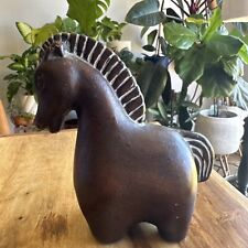 Stig Lindberg Medium Brown Horse Figure Ceramic Sculpture 1950's Gustavsberg